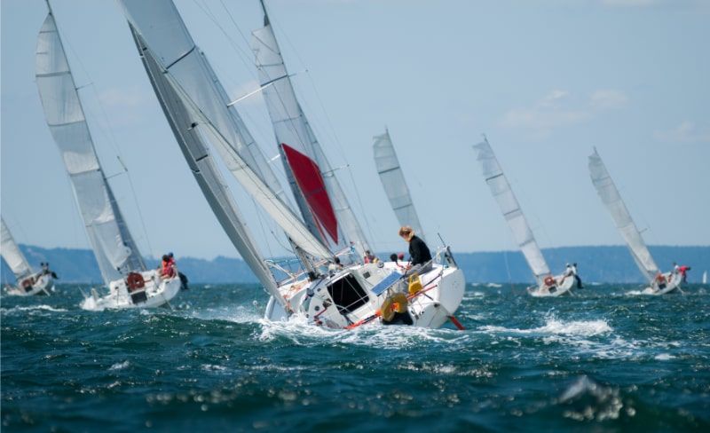 Photo of a yacht racing activity in poole