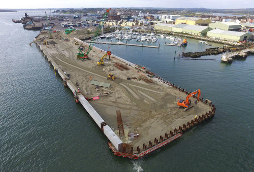 an aerial photo of the Port of Poole