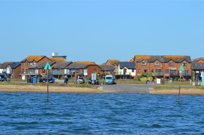 houses viewed from the sea in Poole